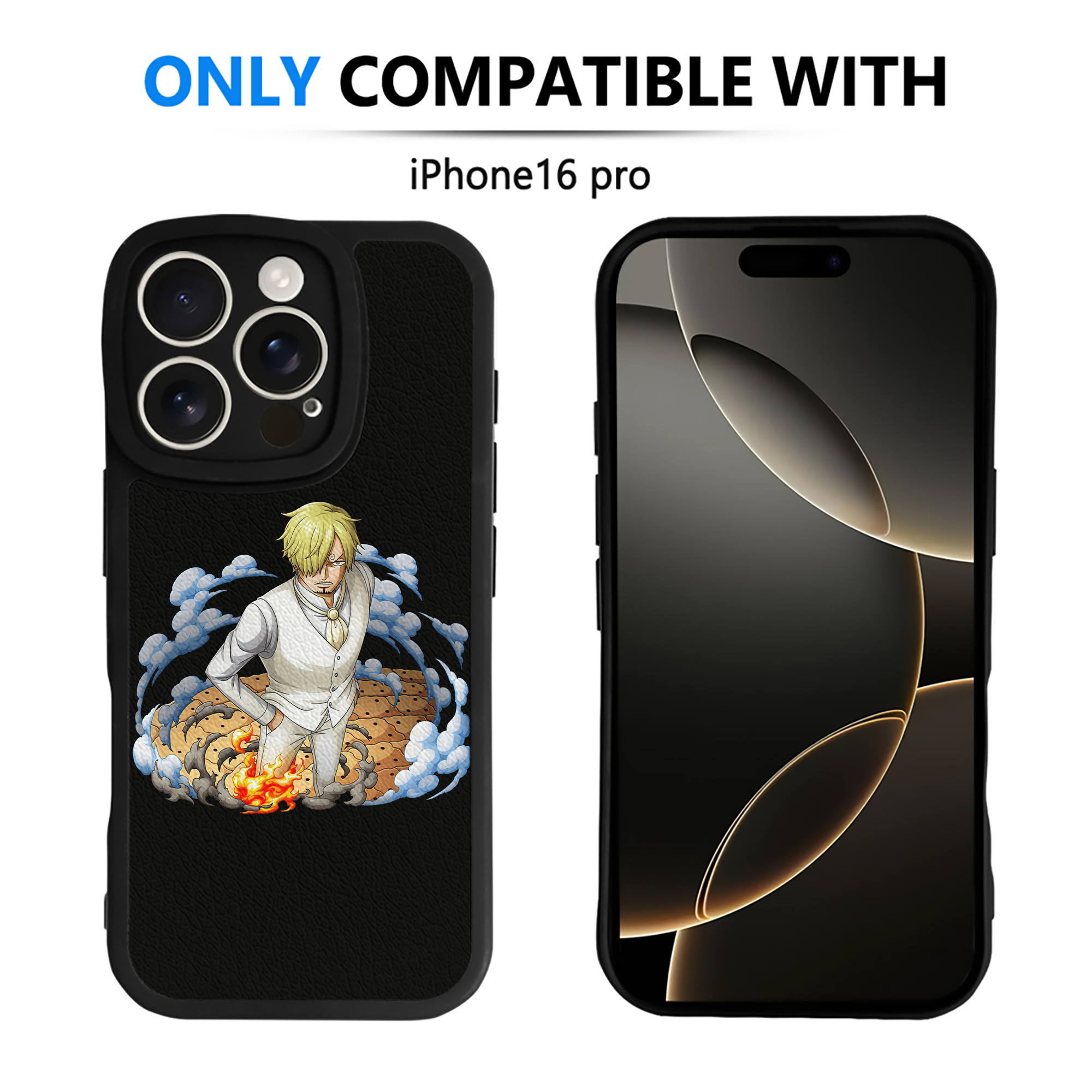 （画像用） ワンピース サンジ ONE PIECE Sanji 【iPhone 16シリーズ対応】シリコンスマホケース（レザー調） 材質：シリコン